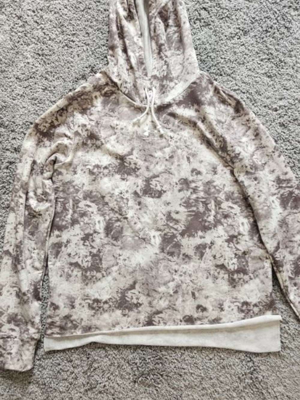 Under Armour Women's Crewneck Hoodie - Beige and Taupe Tie-Dye Camo
